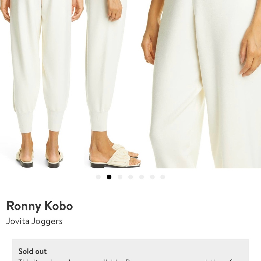 RONNY KOBO Knit Joggers, White, Size XS x-small